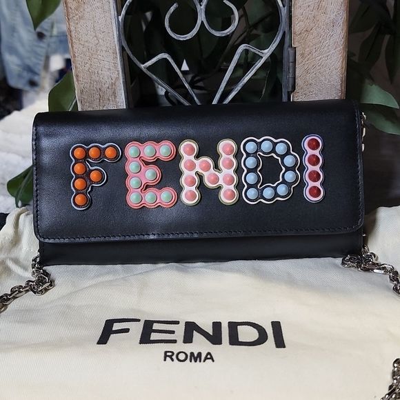 Fendi Mini studded crossbody bag/ wallet/ wristlet - Picture 4 of 14